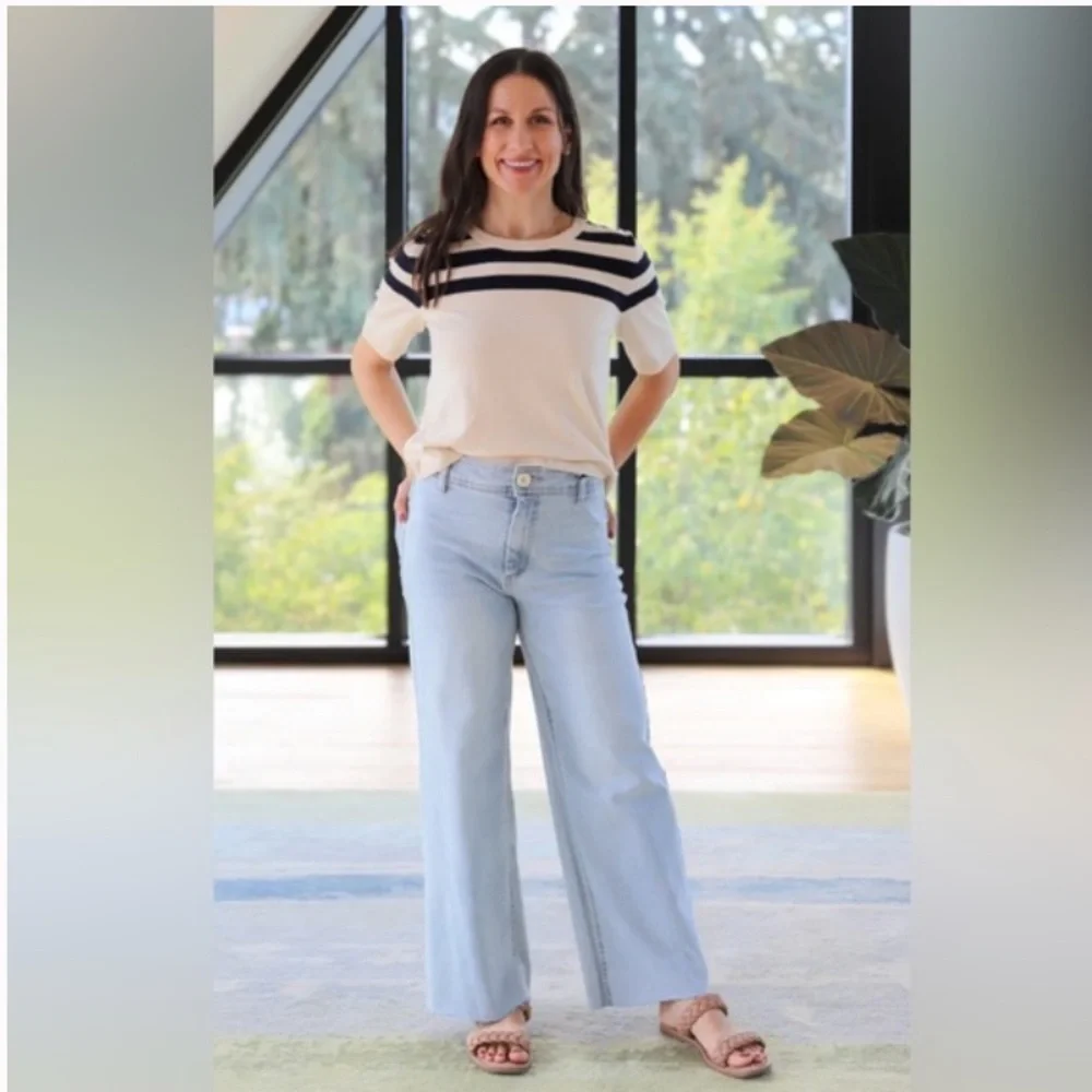 Oat New York Light Blue Wide Leg Jeans - Picture 2 of 14